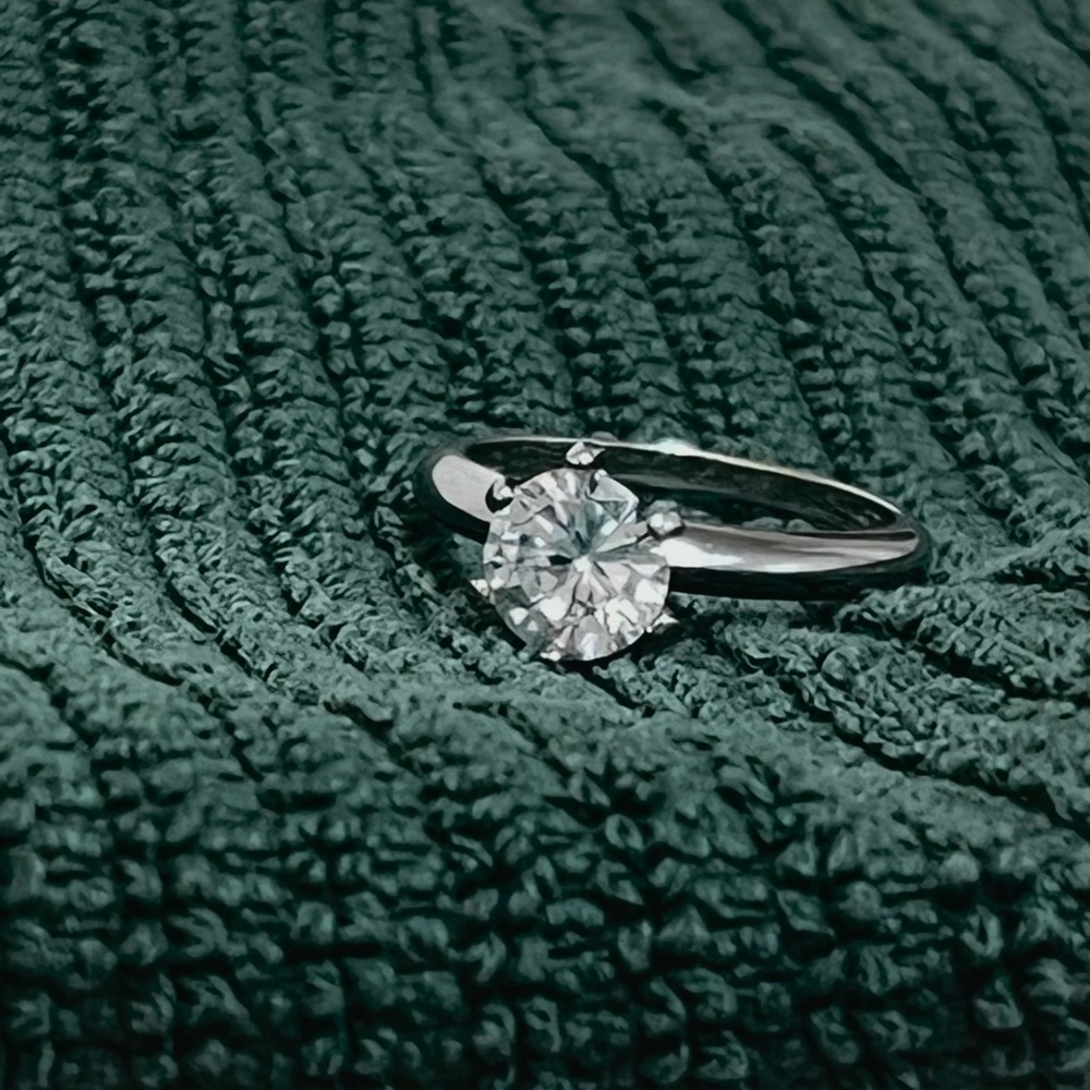 Wedding Ring Solid Silver 2 C’s Engagement Ring - image 8